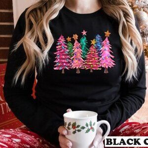 Christmas Trees Sweatshirt Holiday Winter Womens Xmas Gift Cozy Sweatshirt 79